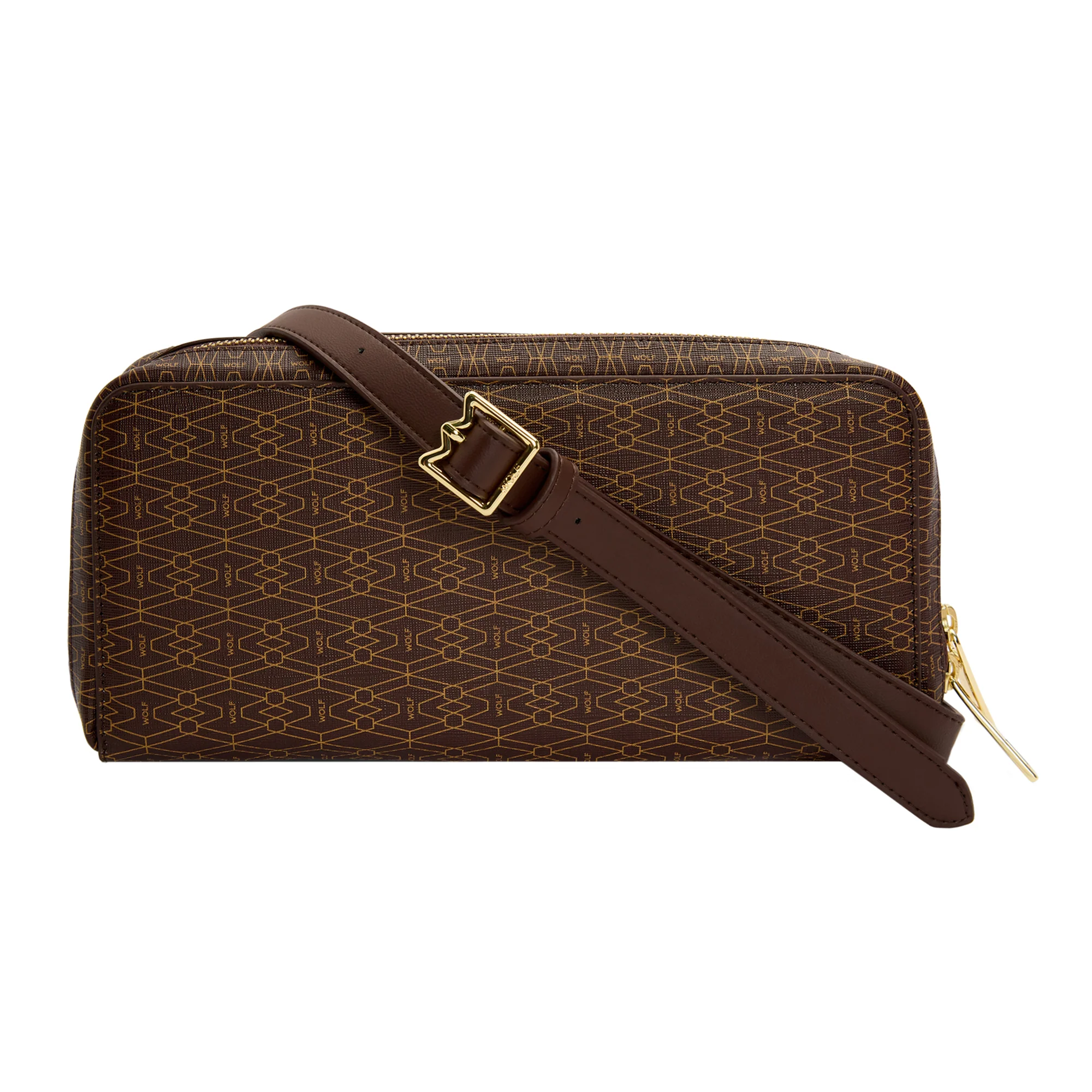 WOLF Signature Vegan Collection Brown Travel Case - Image 3