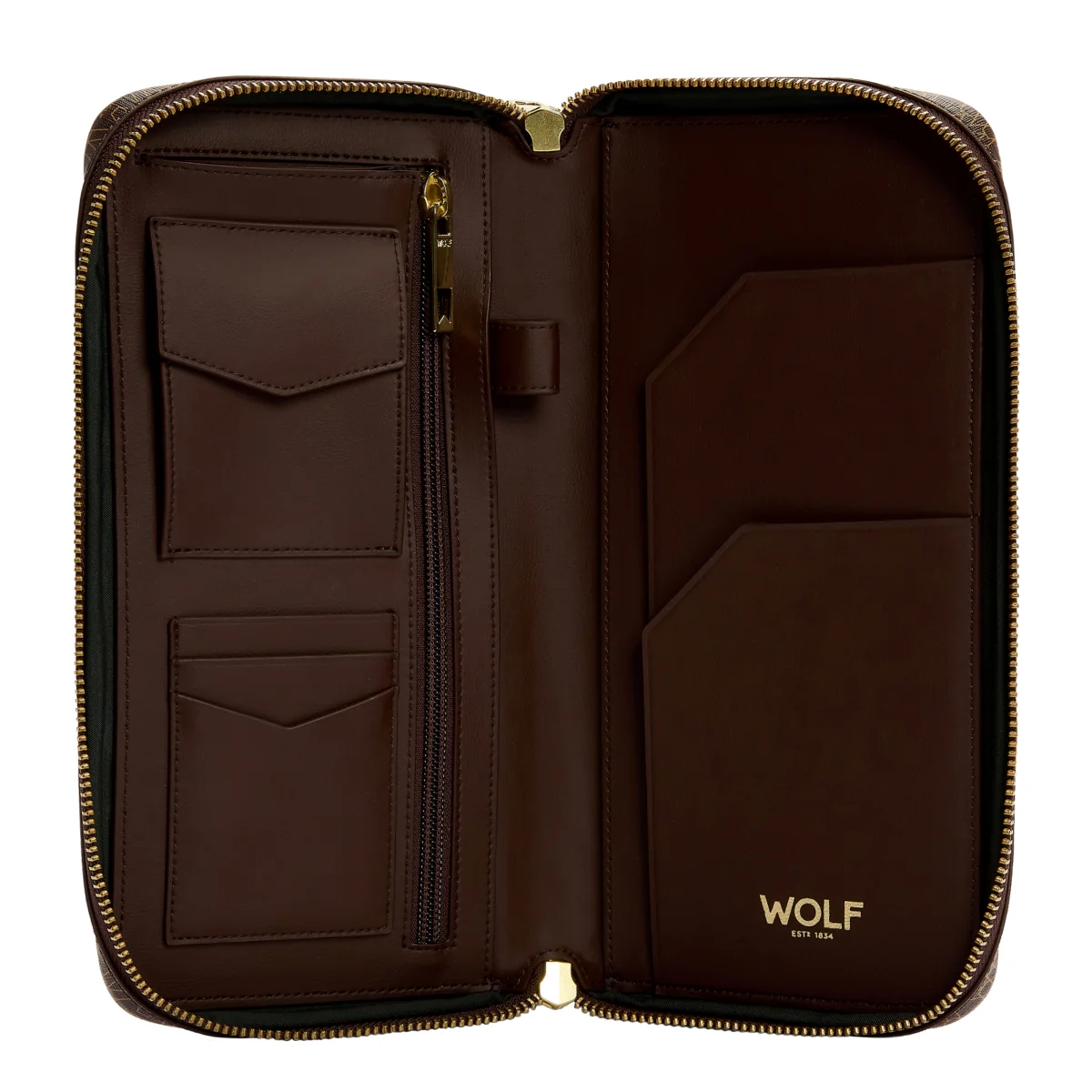WOLF Signature Vegan Collection Brown Travel Case - Image 5