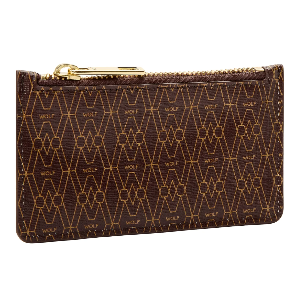 Wolf Signature Vegan Collection Brown Zip Card Case - Image 3