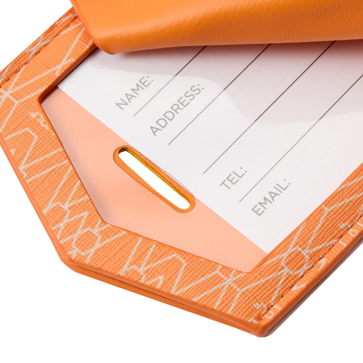 Wolf Signature Vegan Collection Orange Luggage Tag - Image 2