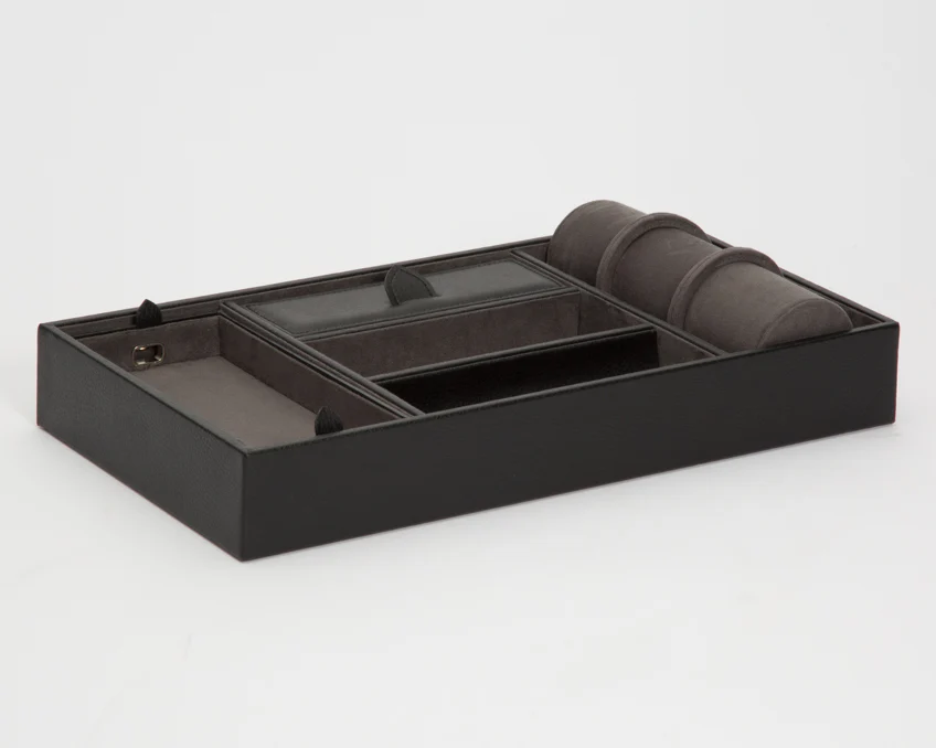 WOLF Valet Tray With Cuff Blake Black Grey - Image 2