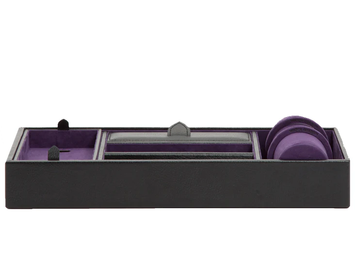 WOLF Valet Tray With Cuff Blake Black Purple