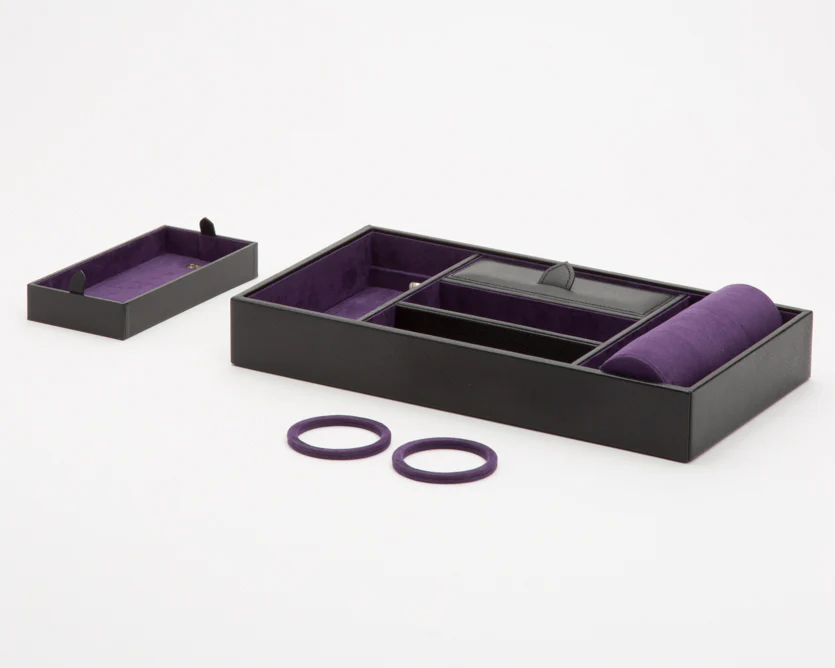 WOLF Valet Tray With Cuff Blake Black Purple - Image 2