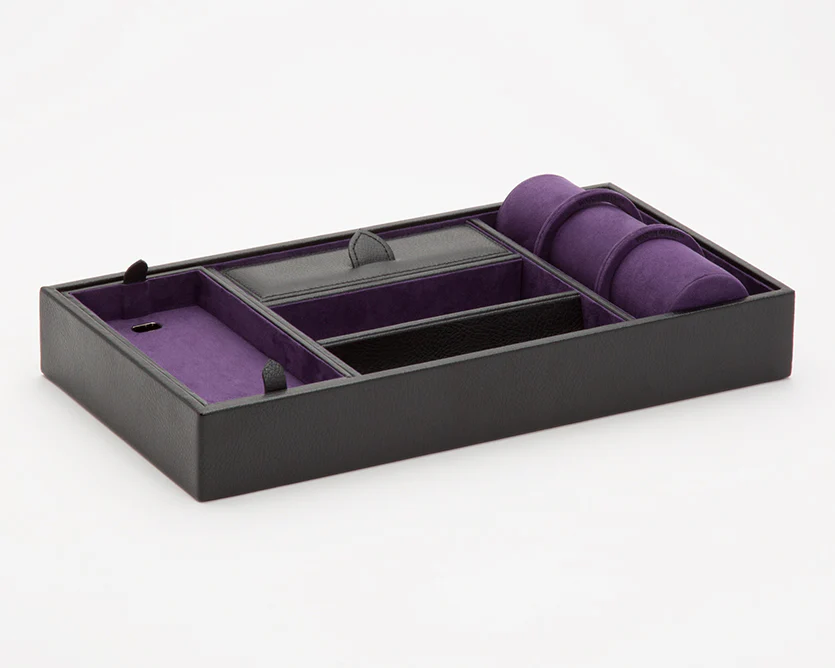 WOLF Valet Tray With Cuff Blake Black Purple - Image 3
