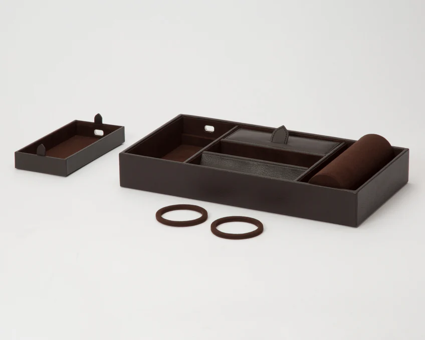 WOLF Valet Tray With Cuff Blake Brown - Image 3