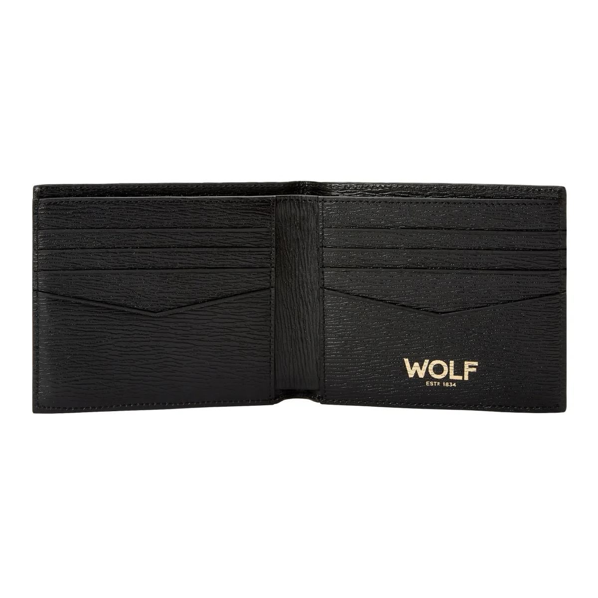 Wolf W Collection Leather Black Billfold Wallet - Image 3