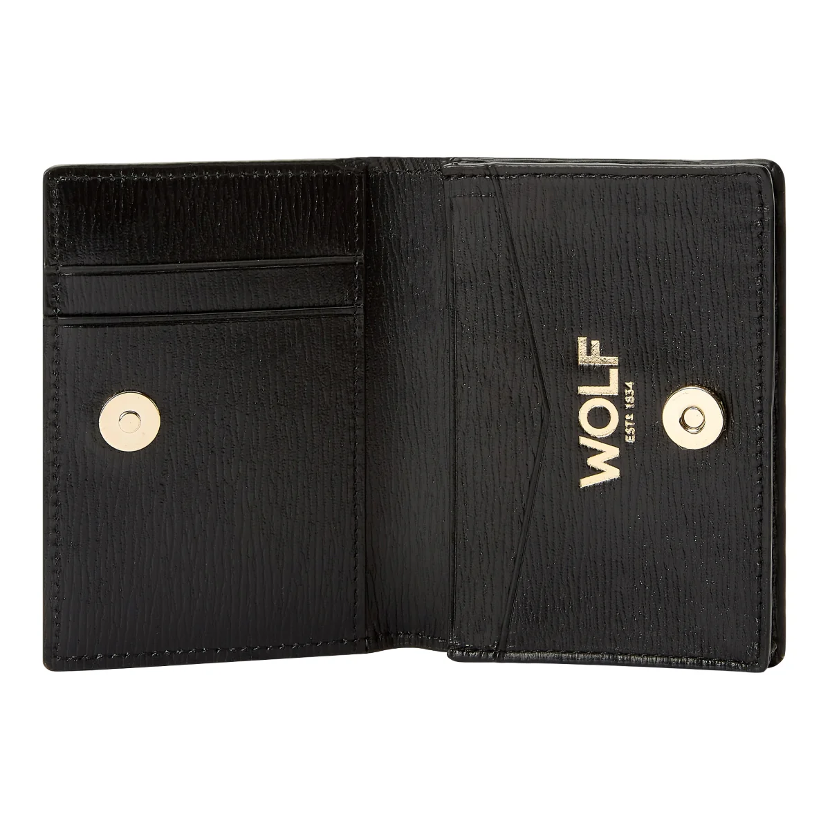 Wolf W Collection Leather Black Gusset Card Case - Image 3