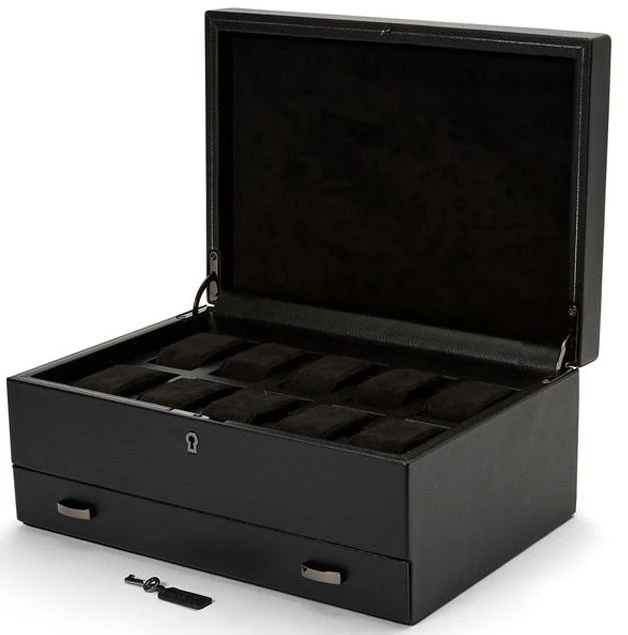 WOLF Watch Box British Racing Black 10pc Storage