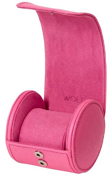 WOLF Watch Roll Black Tutti Frutti Pink D