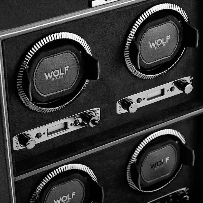 WOLF Watch Winder British Racing Black 4pc - Image 2
