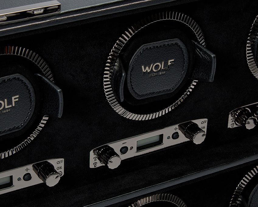 WOLF Watch Winder British Racing Black 8pc - Image 3