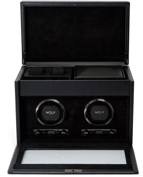 WOLF Watch Winder British Racing Black Double Storage - Image 6