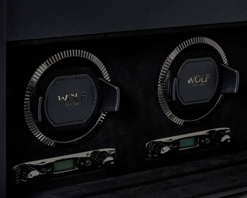 WOLF Watch Winder British Racing Black Triple Storage - Image 4