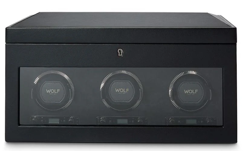 WOLF Watch Winder British Racing Black Triple Storage - Image 7
