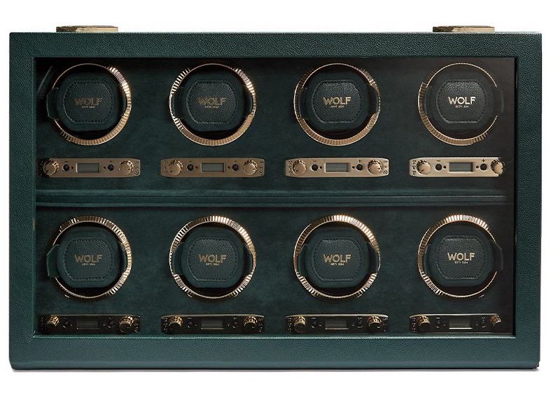 WOLF Watch Winder British Racing Green 8 Piece