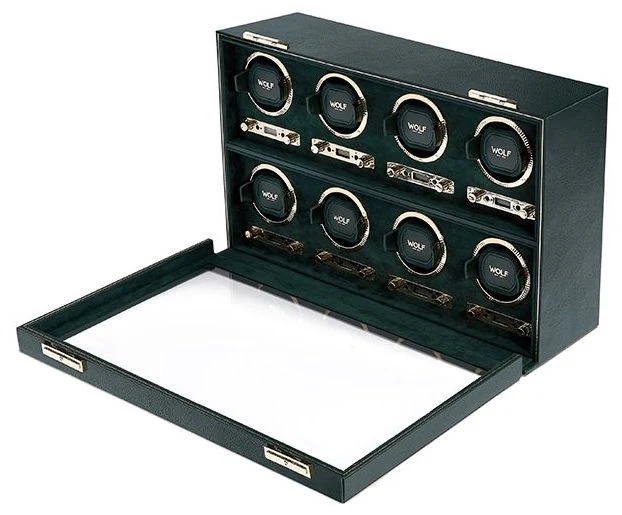 WOLF Watch Winder British Racing Green 8 Piece - Image 2