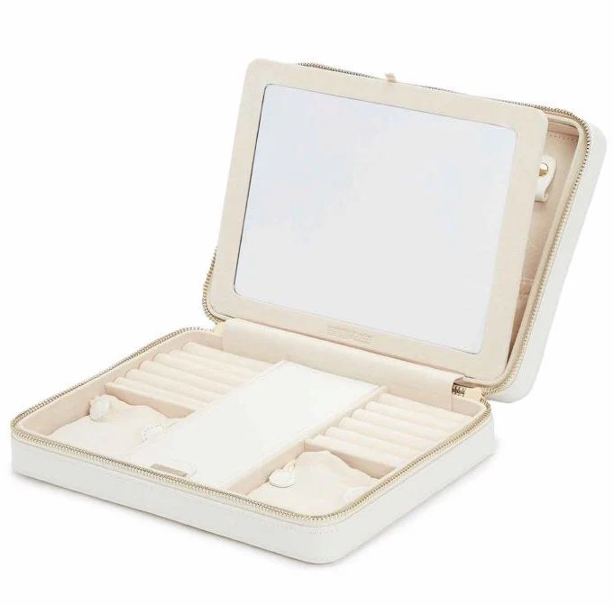 WOLF Jewellery Case Maria Zip Large White