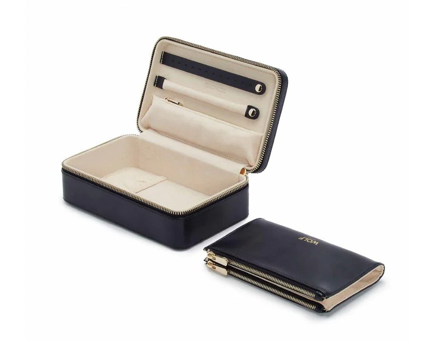 WOLF Jewellery Case Maria Zip Medium Navy - Image 4
