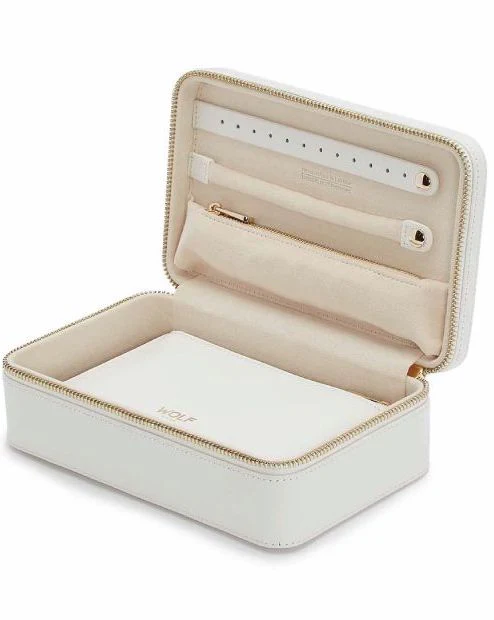 WOLF Jewellery Case Maria Zip Medium White