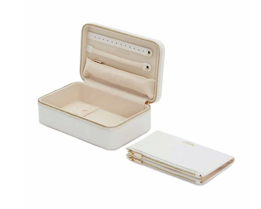 WOLF Jewellery Case Maria Zip Medium White - Image 4