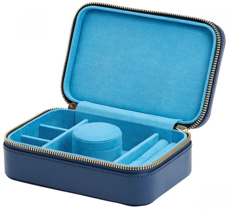 WOLF Jewellery Case Sophia Zip Case Indigo