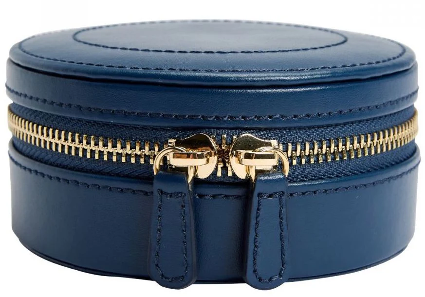 WOLF Jewellery Case Sophia Round Zip Case Indigo - Image 8